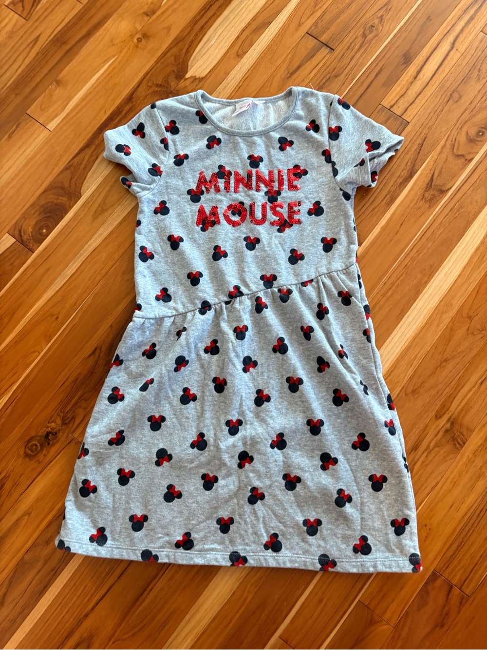 Disney Grey Dress with Red Minnie Mouse Accents